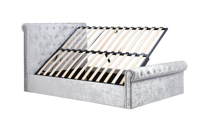Sienna Ottoman Bed with Luxury Fabric Finish and Gas Lift Storage
