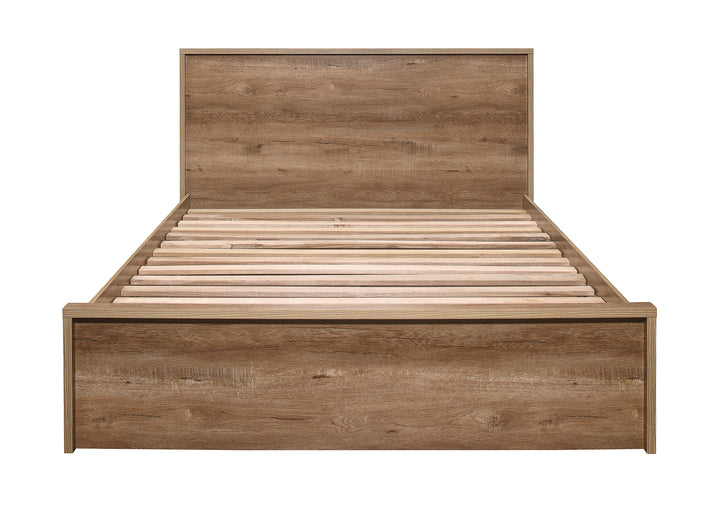 Stockwell Rustic Oak Bed with Spacious Drawers and Solid Slatted Base