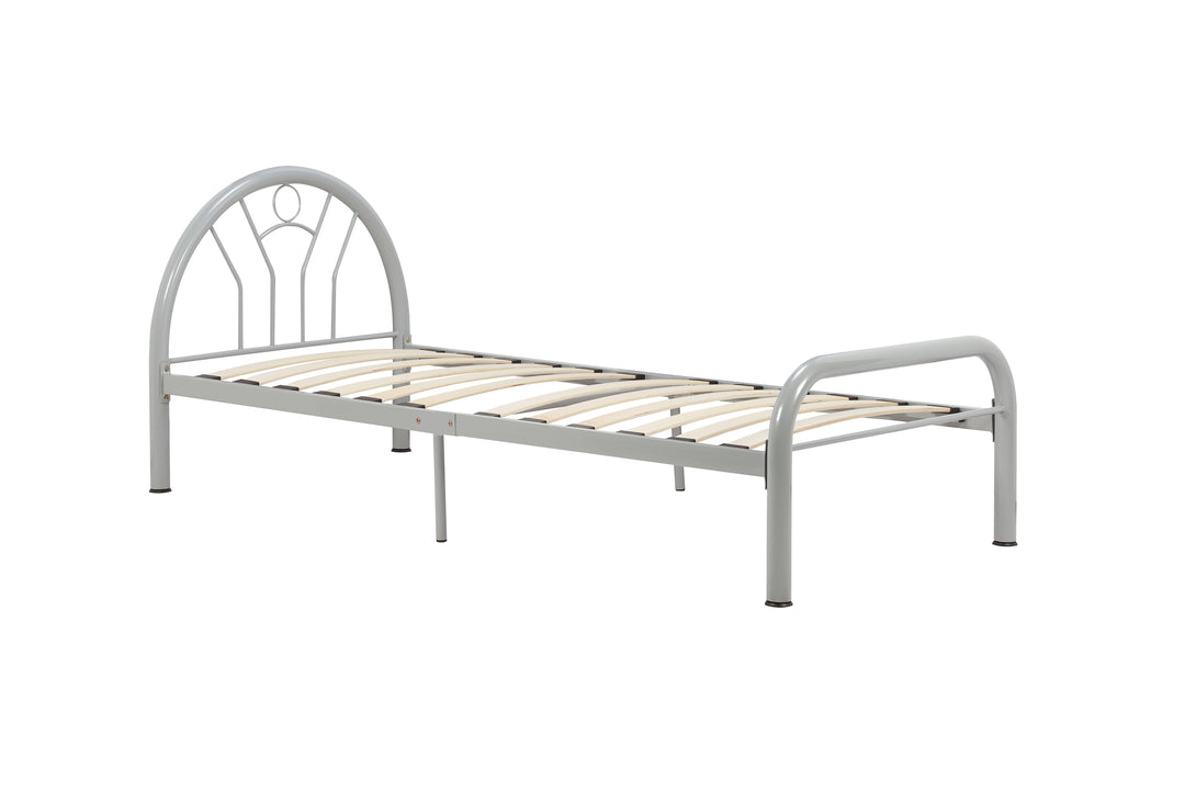 Classic Steel Bed Frame with Sprung Slatted Base for Enhanced Comfort