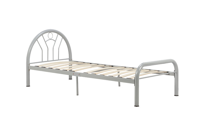 Classic Steel Bed Frame with Sprung Slatted Base for Enhanced Comfort