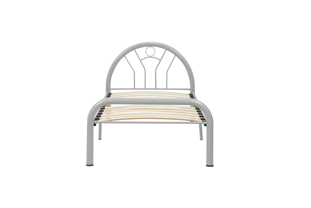 Classic Steel Bed Frame with Sprung Slatted Base for Enhanced Comfort