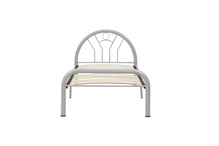 Classic Steel Bed Frame with Sprung Slatted Base for Enhanced Comfort