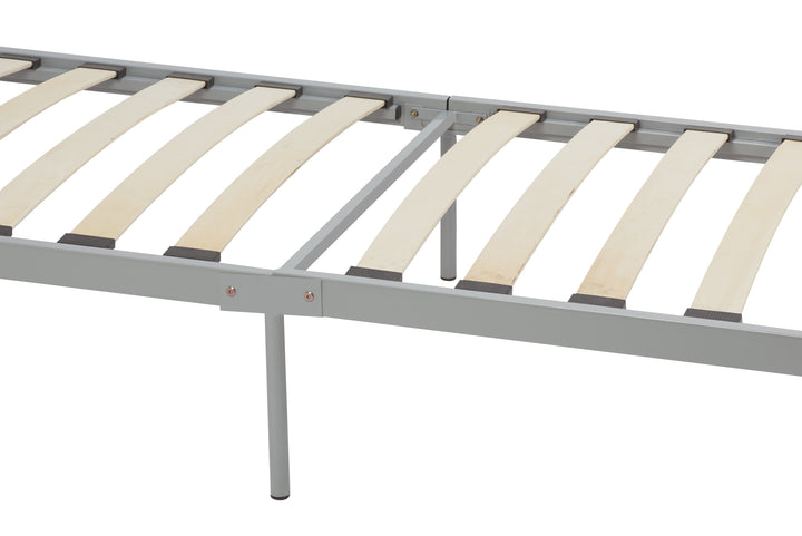 Classic Steel Bed Frame with Sprung Slatted Base for Enhanced Comfort