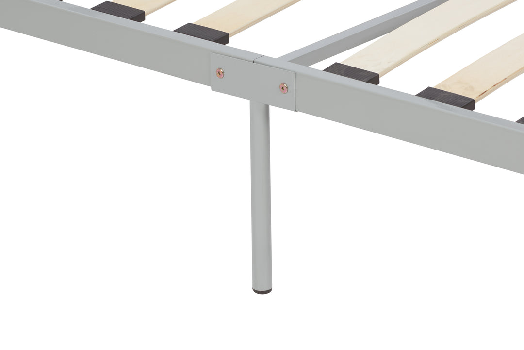Classic Steel Bed Frame with Sprung Slatted Base for Enhanced Comfort