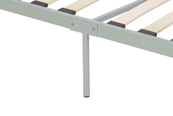 Classic Steel Bed Frame with Sprung Slatted Base for Enhanced Comfort