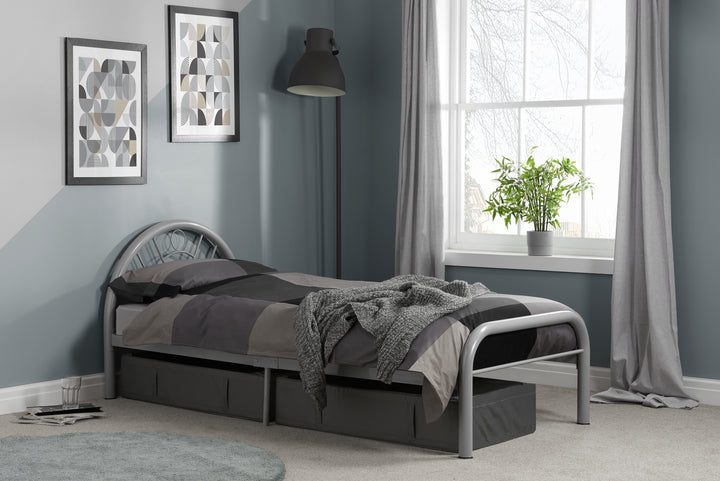 Classic Steel Bed Frame with Sprung Slatted Base for Enhanced Comfort