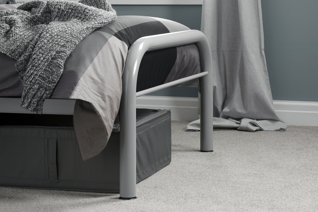 Classic Steel Bed Frame with Sprung Slatted Base for Enhanced Comfort