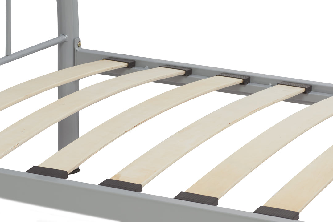 Classic Steel Bed Frame with Sprung Slatted Base for Enhanced Comfort