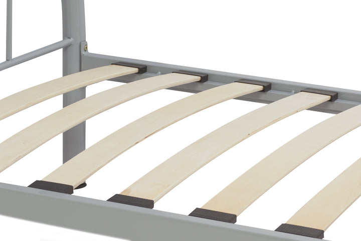 Classic Steel Bed Frame with Sprung Slatted Base for Enhanced Comfort