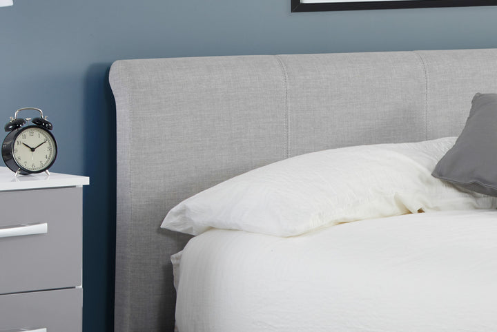 Stratus Modern Bed with Luxury Fabric Finish and Sprung Slatted Base