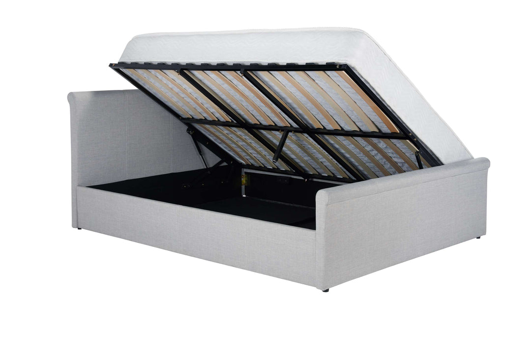 Stratus Ottoman Bed with Luxury Fabric Finish and Stylish Grey Upholstery