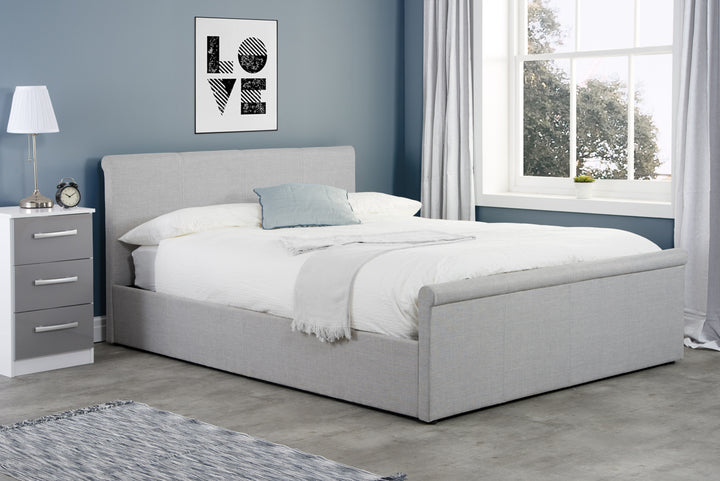 Stratus Ottoman Bed with Luxury Fabric Finish and Stylish Grey Upholstery