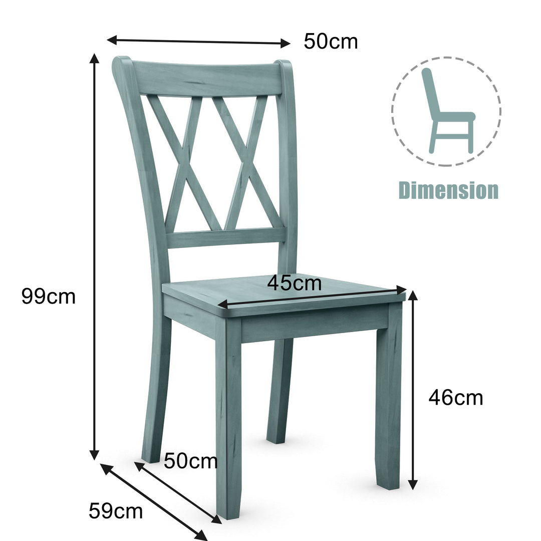 Set of 2 Armless Wood Dining Chairs with Ergonomic Fluted Seat