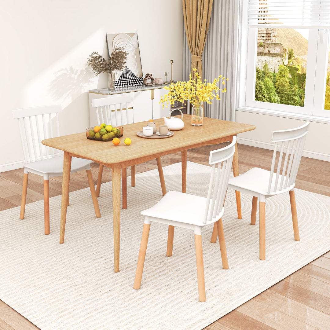 Set of 4 Windsor Dining Chairs with Spindle Backs and Curved Seats
