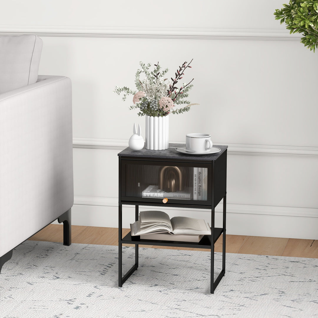 3 Tier Side Table with Storage Shelf for Living Room and Bedroom