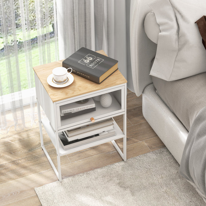 3 Tier Side Table with Storage Shelf for Living Room and Bedroom