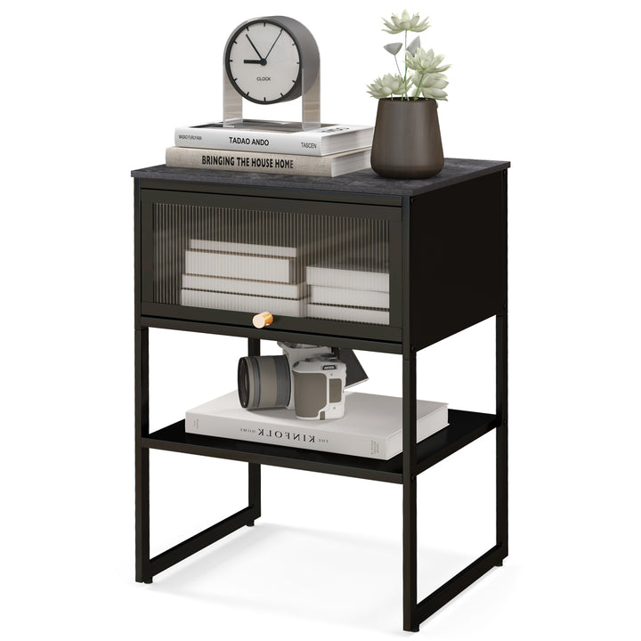 3 Tier Side Table with Storage Shelf for Living Room and Bedroom