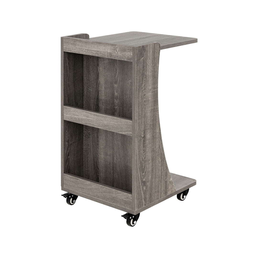 C Shaped Side Table with Storage Shelf - TidySpaces