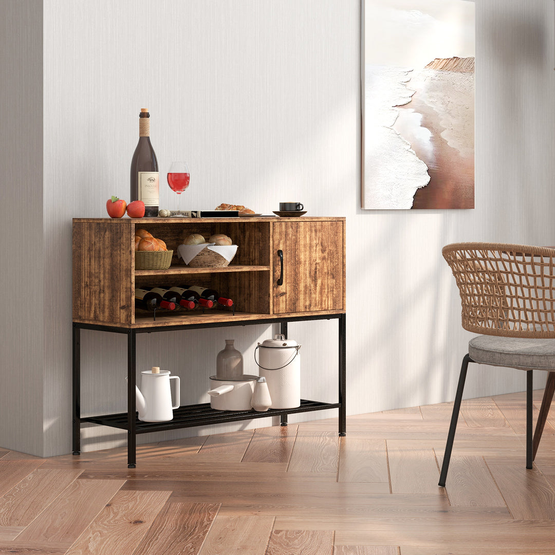 Sideboard Buffet Cabinet with Wine Racks and Storage Shelves - TidySpaces