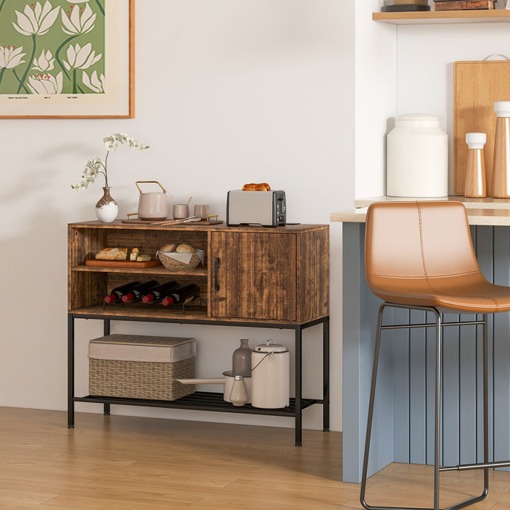 Sideboard Buffet Cabinet with Wine Racks and Storage Shelves - TidySpaces