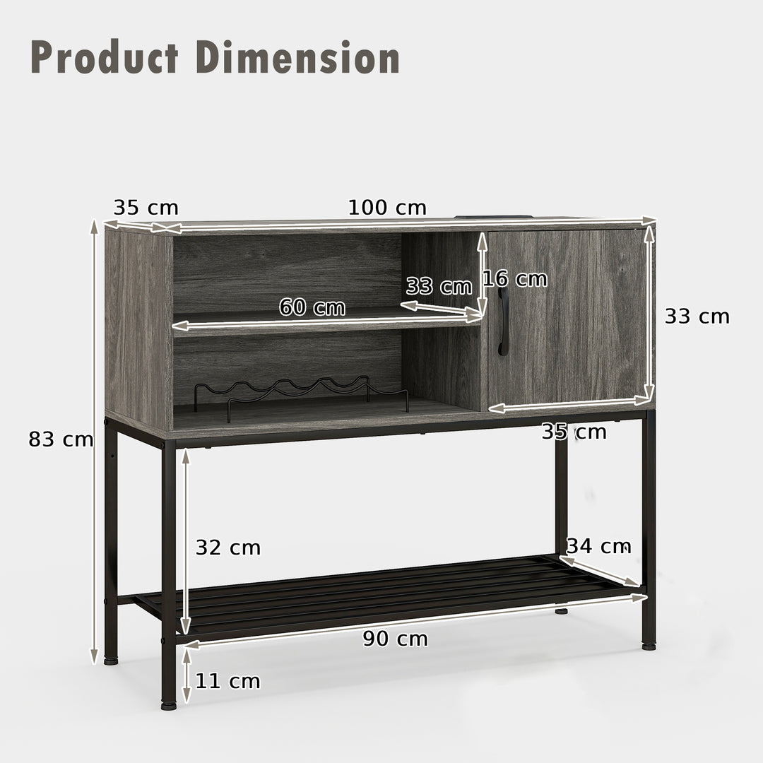 Sideboard Buffet Cabinet with Wine Racks and Storage Shelves - TidySpaces