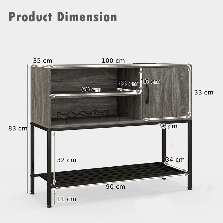 Sideboard Buffet Cabinet with Wine Racks and Storage Shelves - TidySpaces