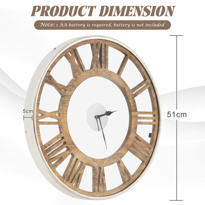 15.5/20 Inch Silent Wall Clock with Classic Frame