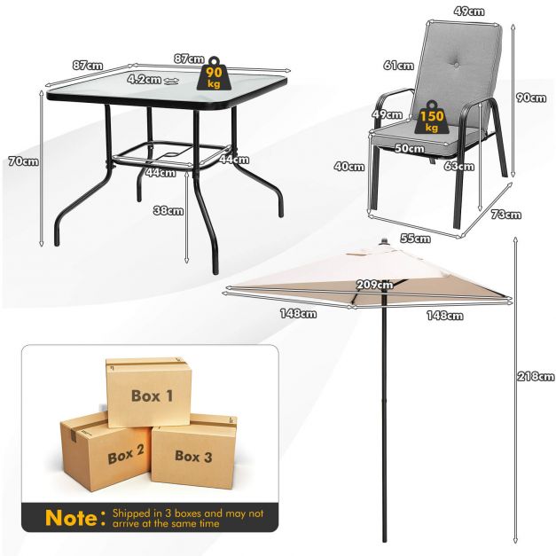 6-Piece Outdoor Dining Set with Removable Cushions - TidySpaces