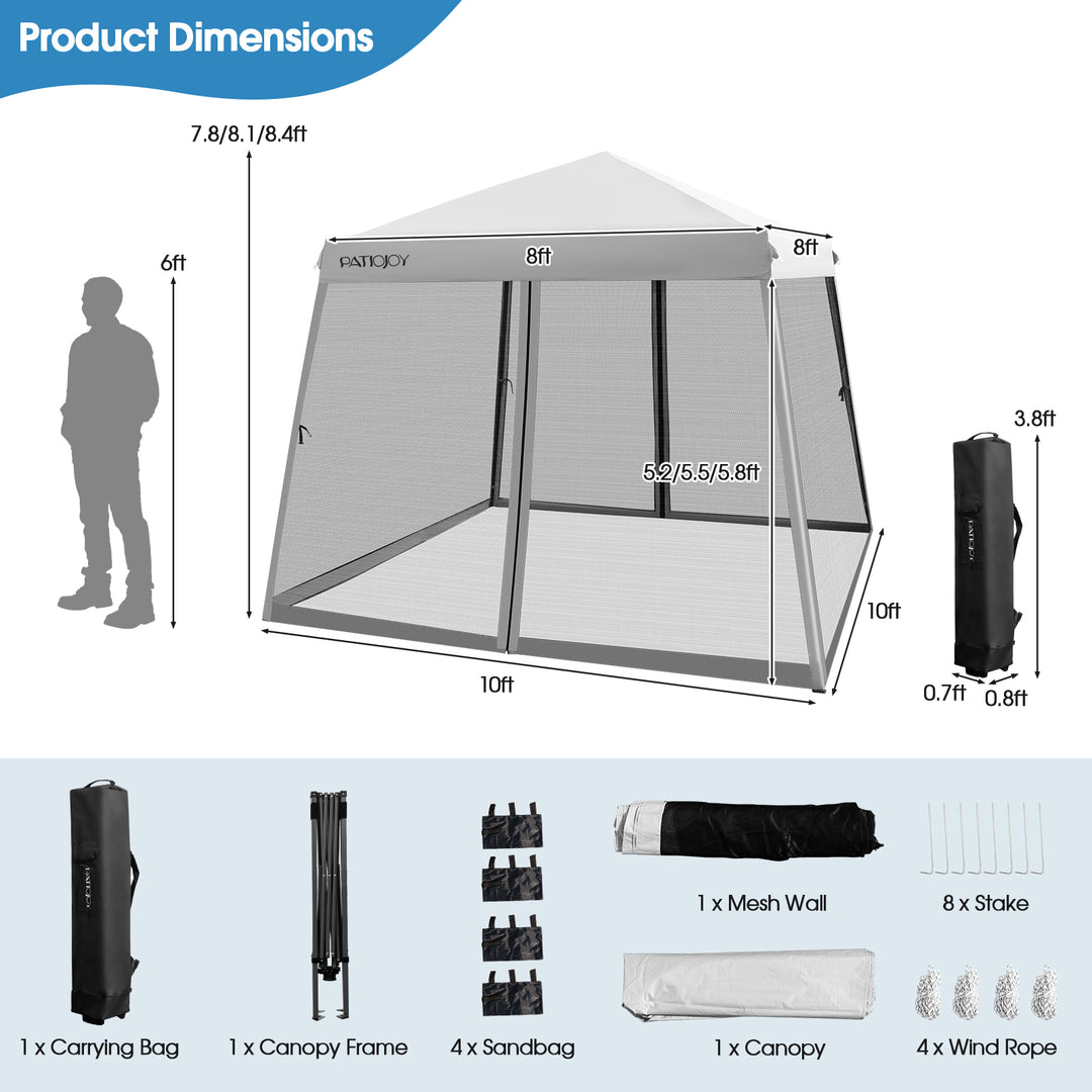 Outdoor Instant Pop up Canopy with Mesh Sidewalls - TidySpaces