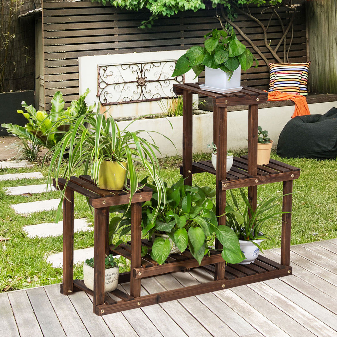 Multi Layer Solid Wood Plant Stand for Balcony Garden Patio Living Room