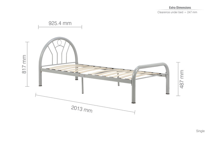 Classic Steel Bed Frame with Sprung Slatted Base for Enhanced Comfort
