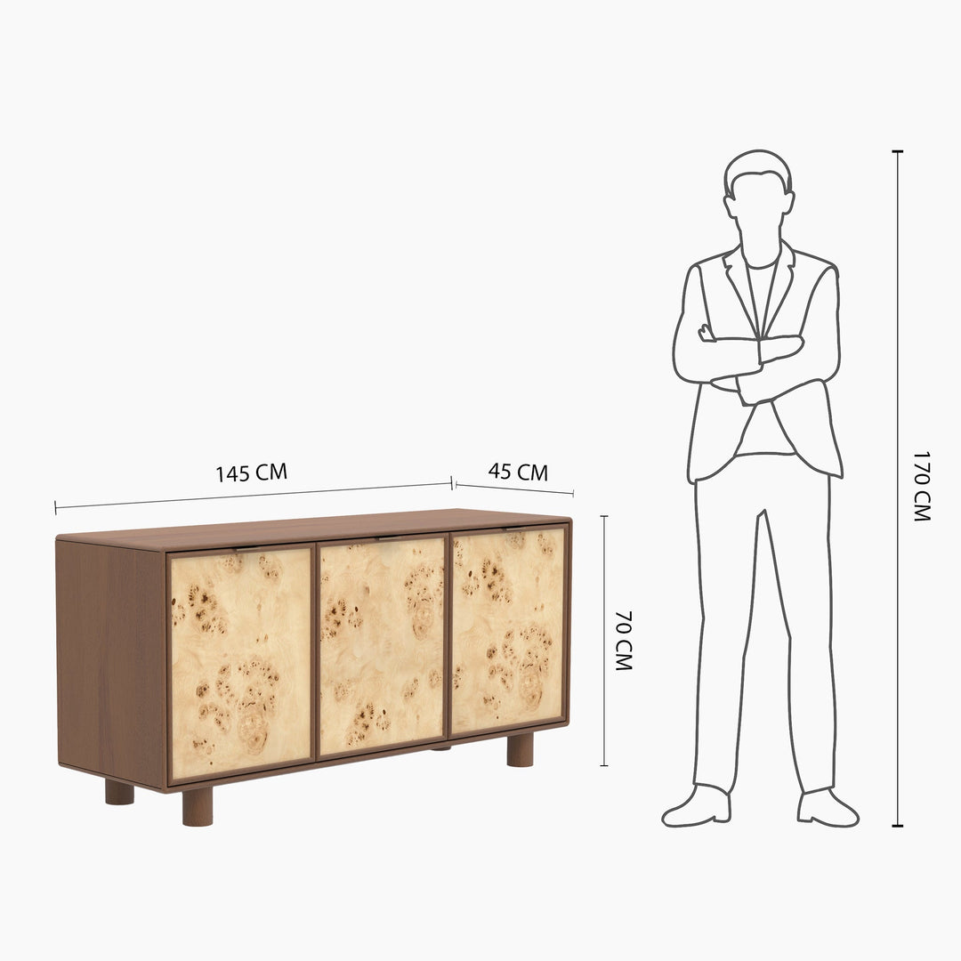 Urban Burl Three Door Cabinet - TidySpaces