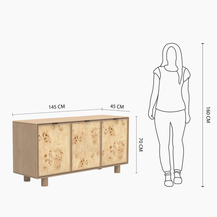 Urban Burl Three Door Cabinet - TidySpaces