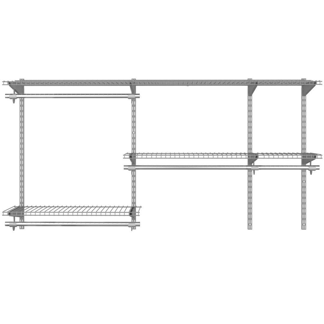 Space Saving Wall Mounted Closet System with Adjustable Shelf Grey - TidySpaces