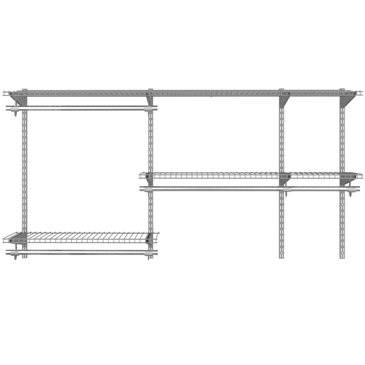 Space Saving Wall Mounted Closet System with Adjustable Shelf Grey - TidySpaces