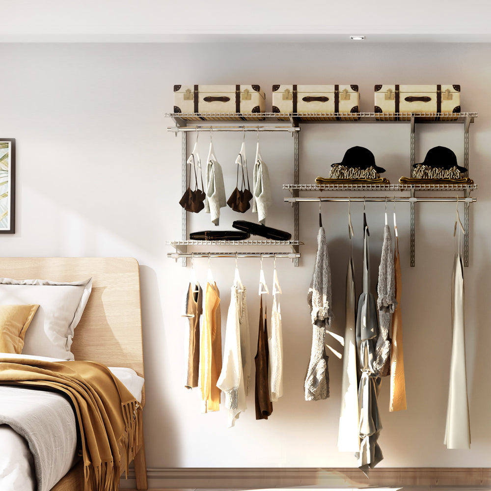 Space Saving Wall Mounted Closet System with Adjustable Shelf - TidySpaces