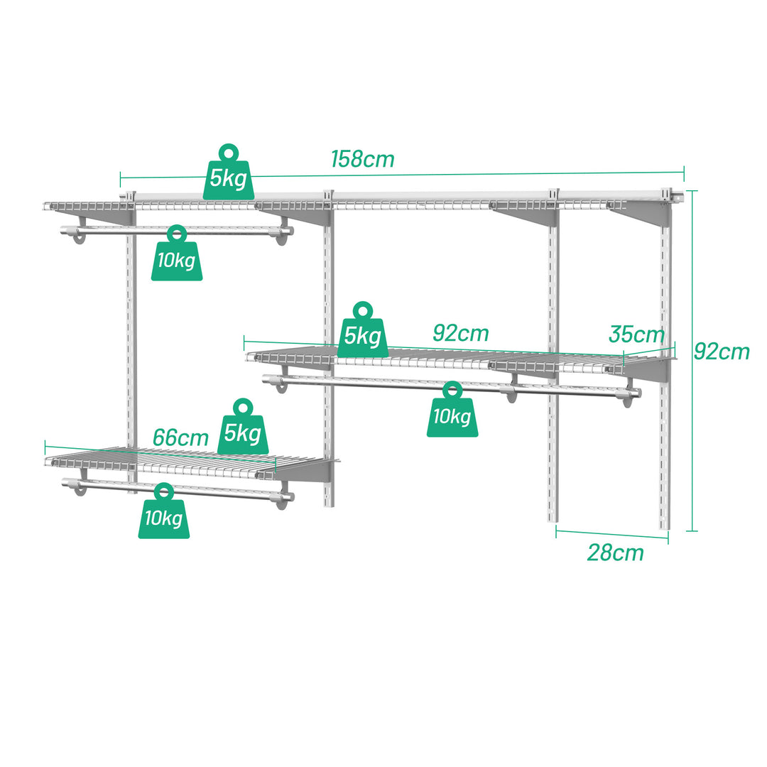 Space Saving Wall Mounted Closet System with Adjustable Shelf - TidySpaces