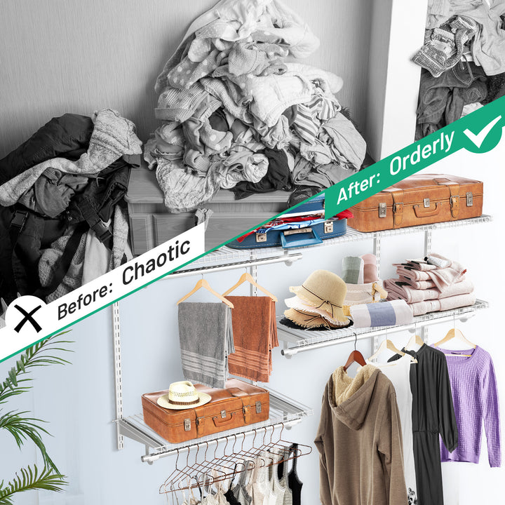 Space Saving Wall Mounted Closet System with Adjustable Shelf - TidySpaces
