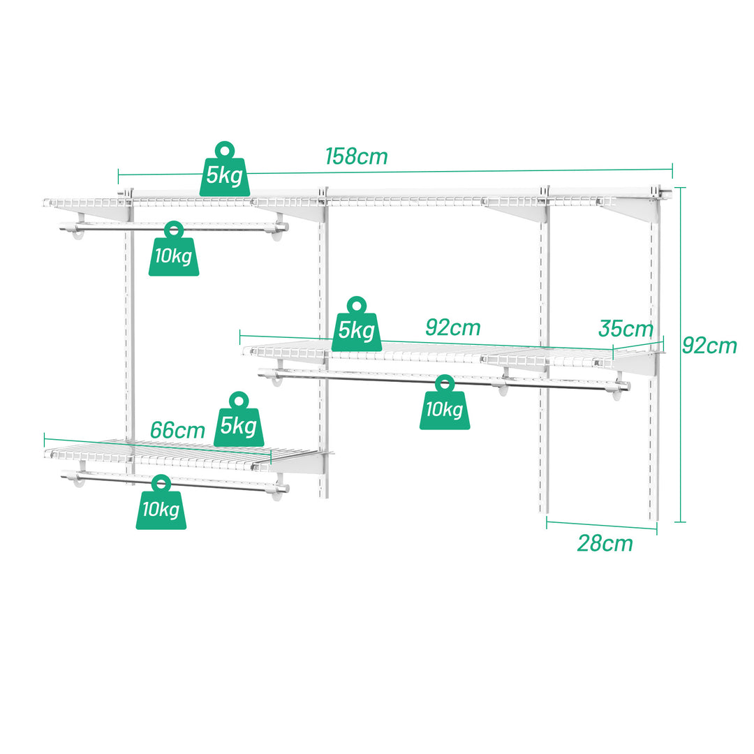 Space Saving Wall Mounted Closet System with Adjustable Shelf - TidySpaces