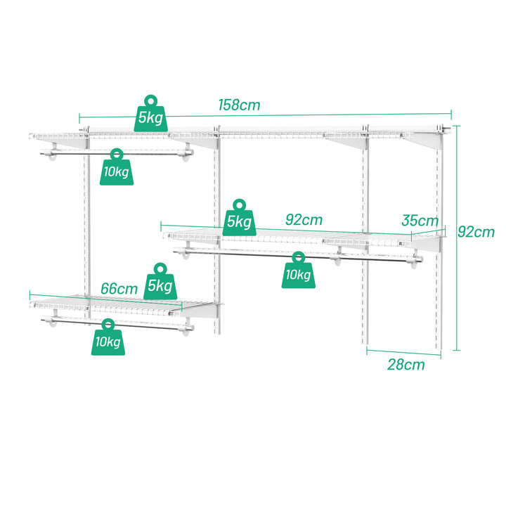 Space Saving Wall Mounted Closet System with Adjustable Shelf - TidySpaces
