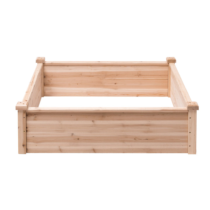 Square Fir Wood Raised Garden Bed with Open-Ended Base