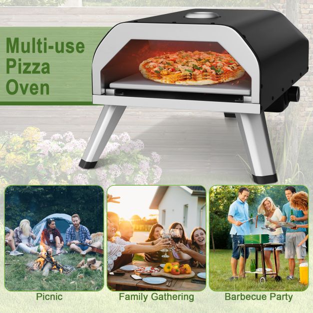 Stainless Steel Pizza Maker with Accessories Set and Storage Bag-Black - TidySpaces