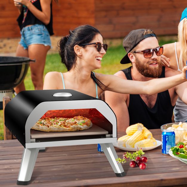 Stainless Steel Pizza Maker with Accessories Set and Storage Bag-Black - TidySpaces