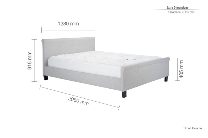 Stratus Modern Bed with Luxury Fabric Finish and Sprung Slatted Base