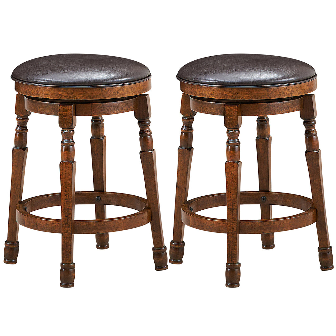 Swivel Bar Stools with Soft PU Leather and Comfortable Footrest Size - TidySpaces