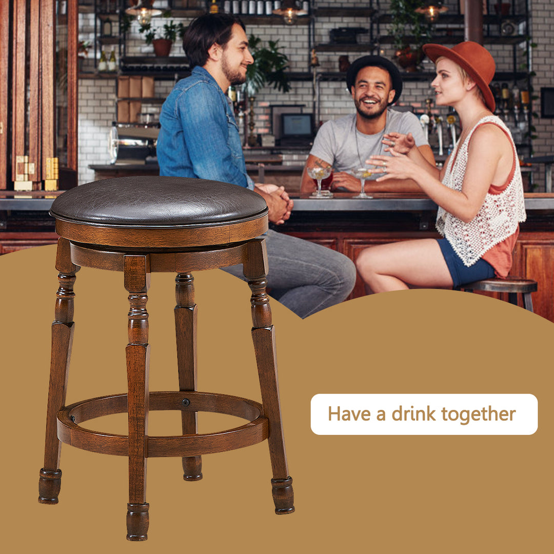 Swivel Bar Stools with Soft PU Leather and Comfortable Footrest Size - TidySpaces