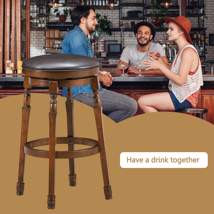 Swivel Bar Stools with Soft PU Leather and Comfortable Footrest Size - TidySpaces