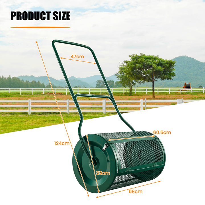 27 Inch Compost Spreader with Upgrade U shaped Handle