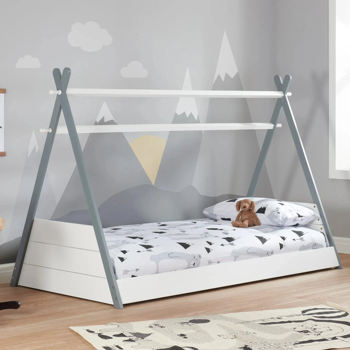 Adventure Teepee Single Bed with Solid Slatted Base for Children's Rooms - TidySpaces