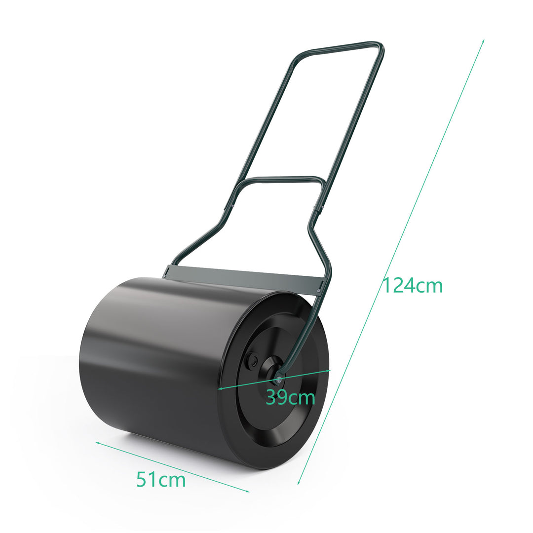 60L Garden Lawn Roller with U-Shaped Handle and Removable Drain Plug